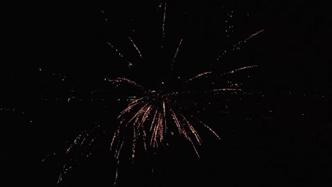 aerial shot of fireworks at night
