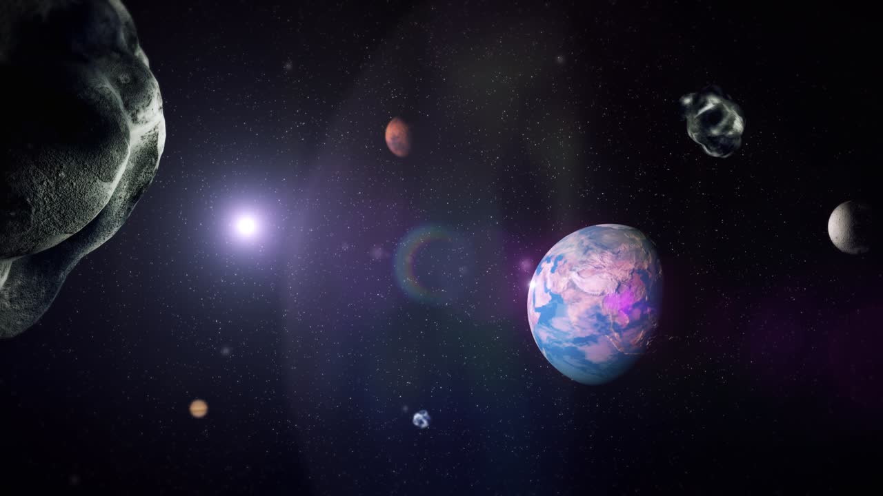 vuelo en el espacio ultraterrestre entre planetas