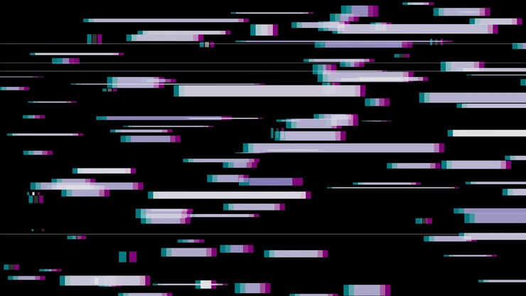 Digital Glitch Effect with Horizontal Moving Bars