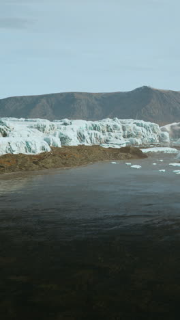 summer cloudy view to the big glacier