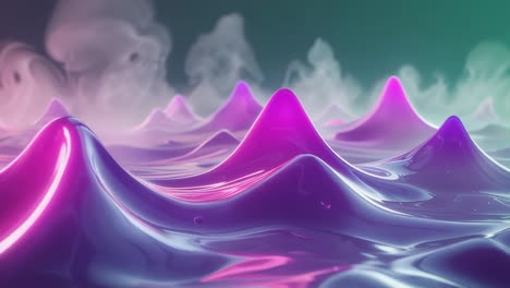 abstract luminous fluid waves with smoky background