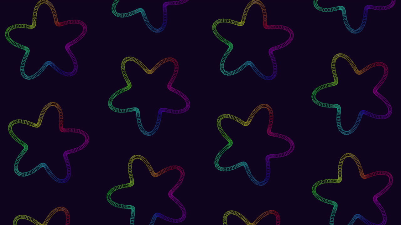patrón de estrellas abstractas de ilusión de arco iris en degradado negro