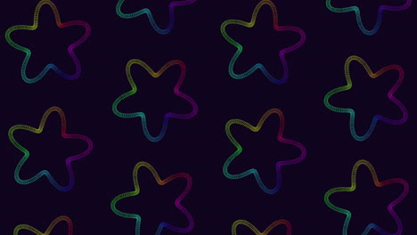 patrón de estrellas abstractas de ilusión de arco iris en degradado negro