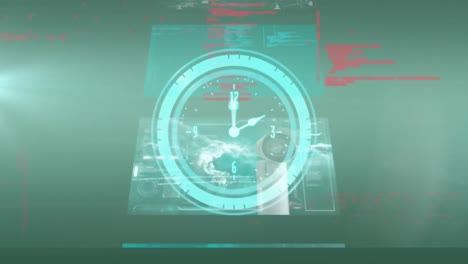 animación del reloj moviéndose sobre el procesamiento de datos
