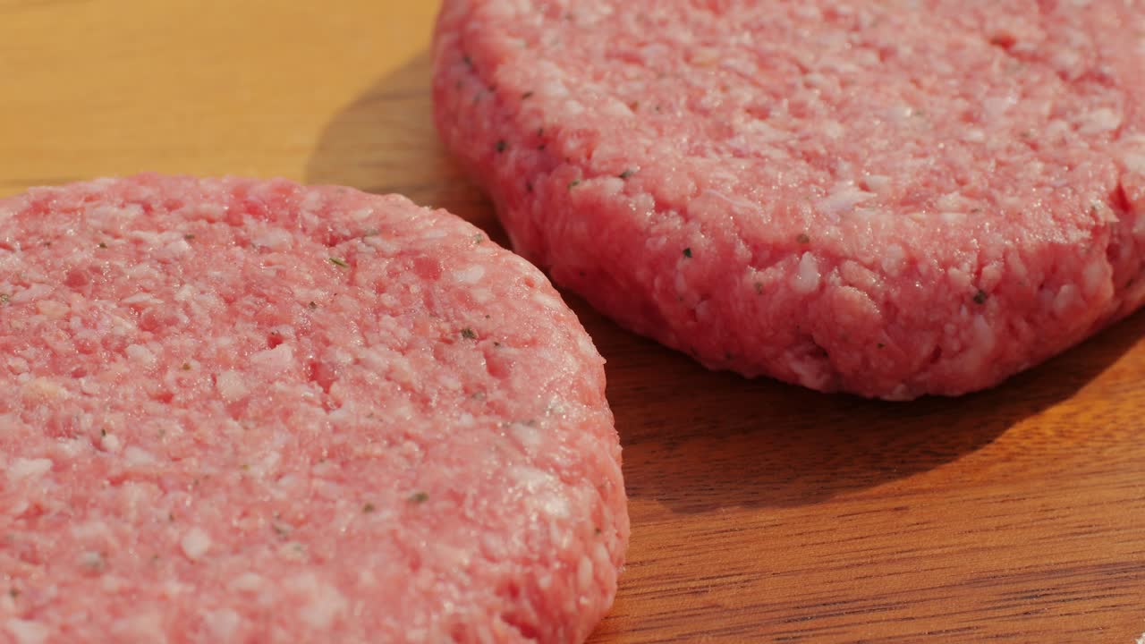 Raw Hamburger Patties