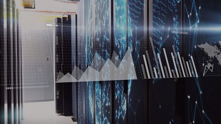 Animation of digital data processing over computer servers