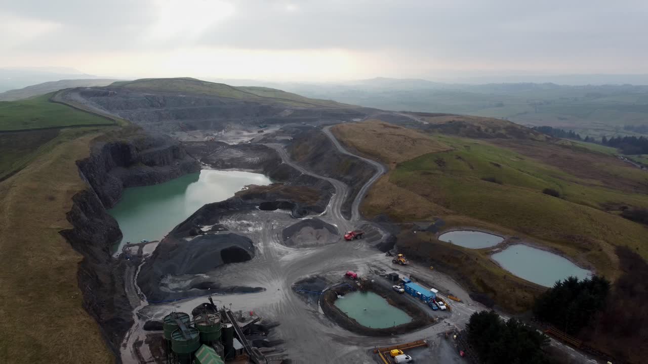 Cinematic aerial drone footage of Breedon Roan Edge Quarry, Kendal, Cumbria, UK