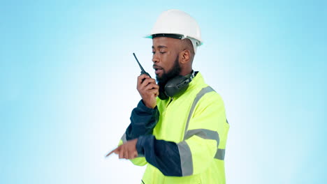 Walkie-talkie,-industry-and-man-construction