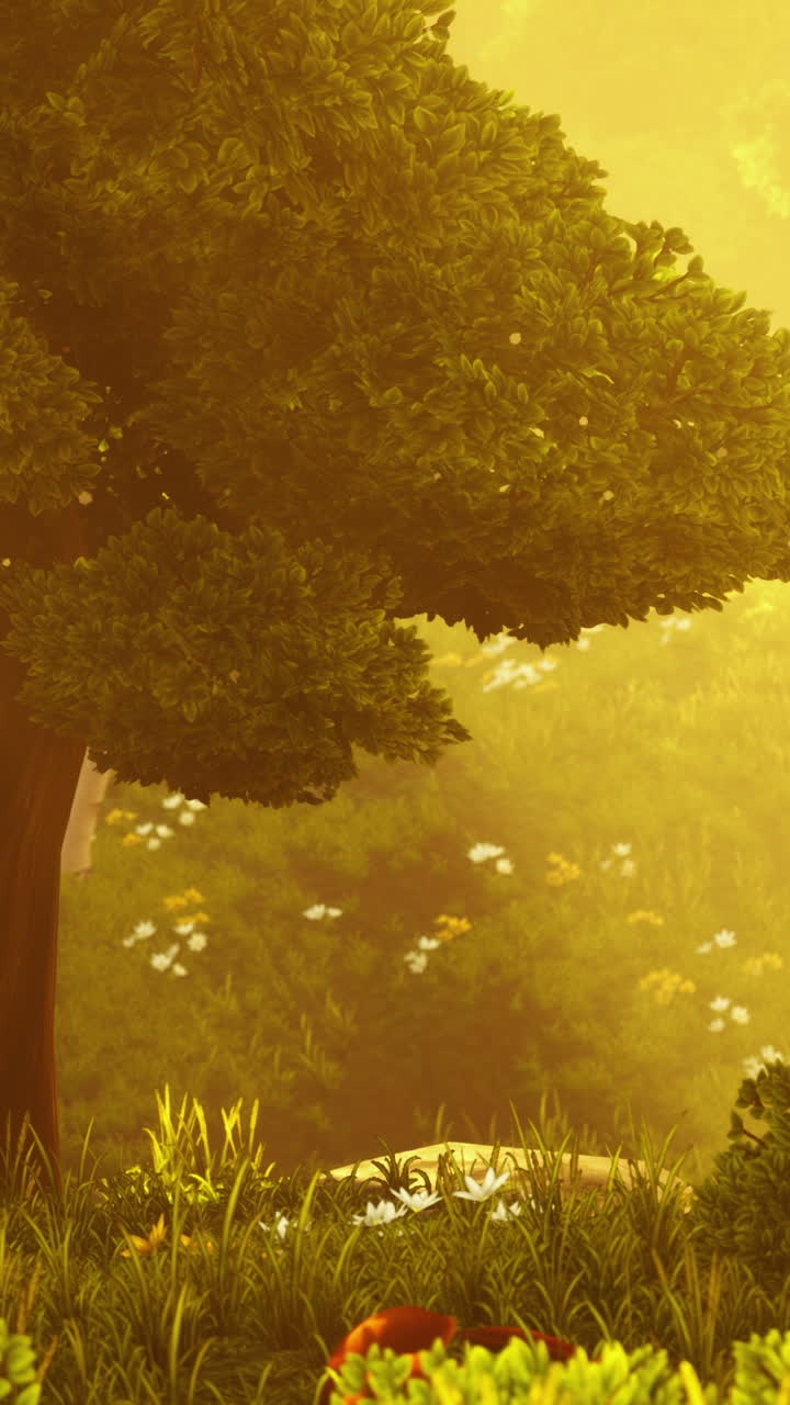 hora de oro en un bosque tranquilo