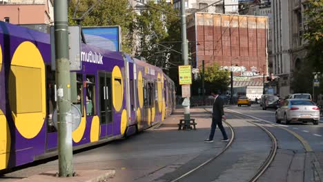 tram in istanbul city street