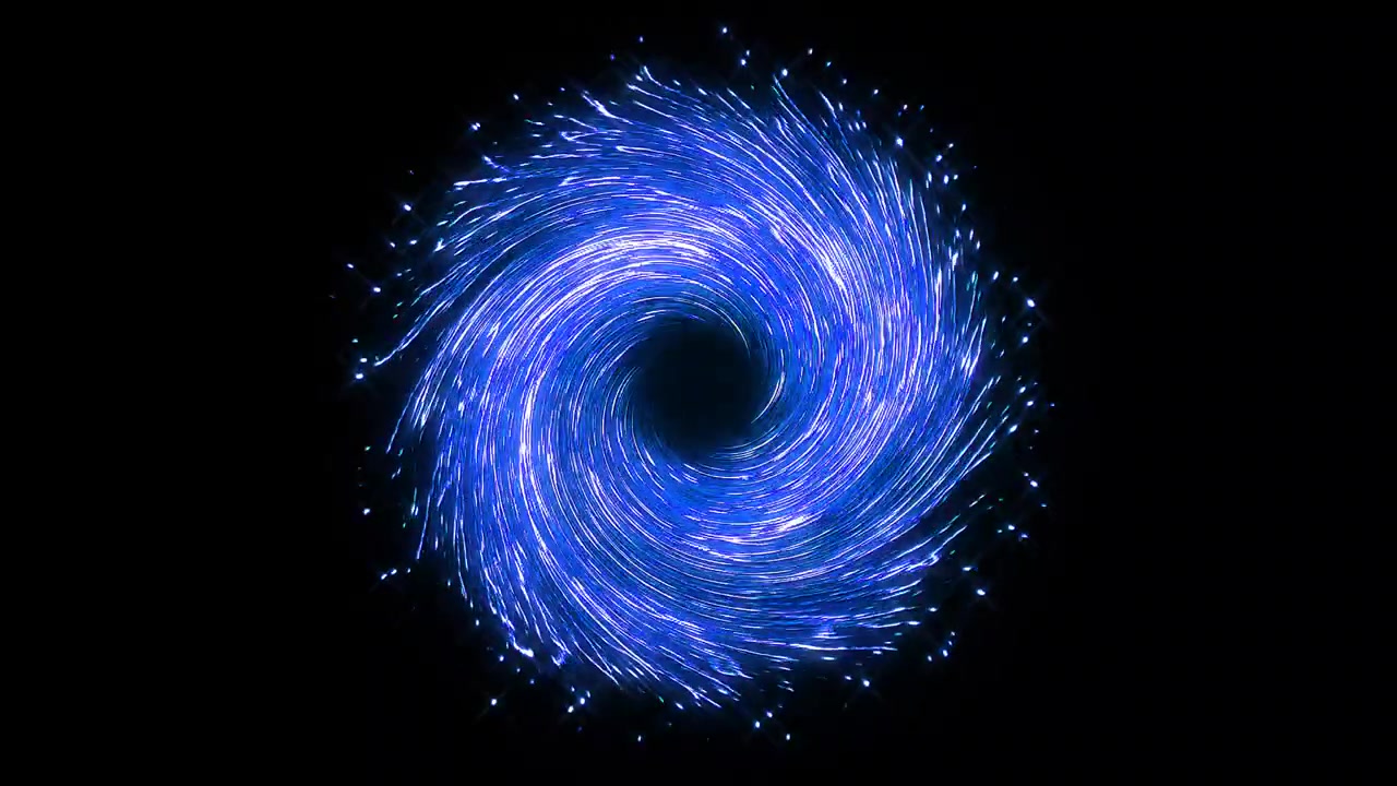 forma rotonda animata di luci lampeggianti multicolori, su uno sfondo nero