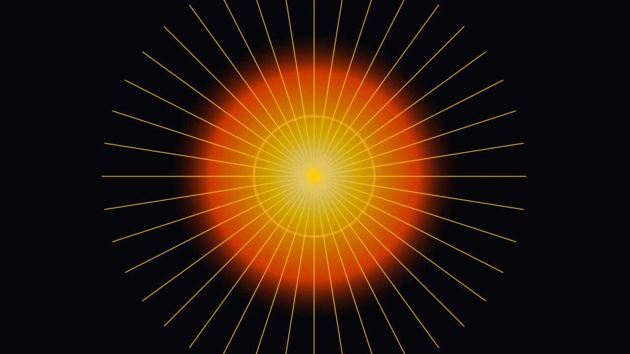 Animated Rocket Launching Towards a Glowing Sun