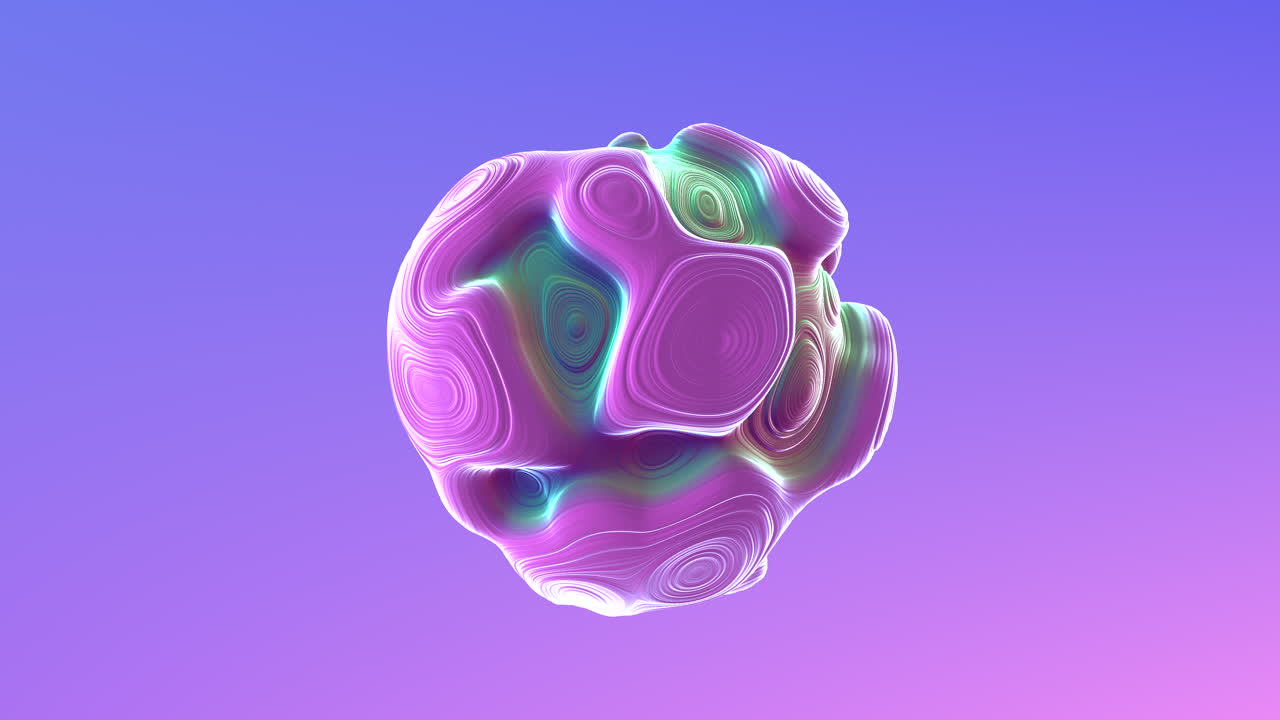 arco iris fantasía neón esfera abstracta en gradiente púrpura