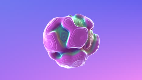 rainbow fantasy neon abstract sphere on purple gradient