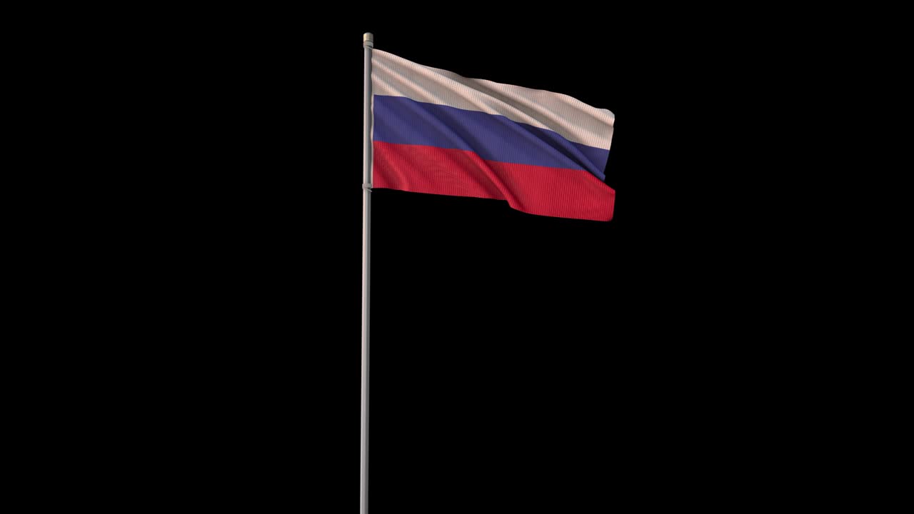 Russian flag with Alpha Channel, 4k video is transparent