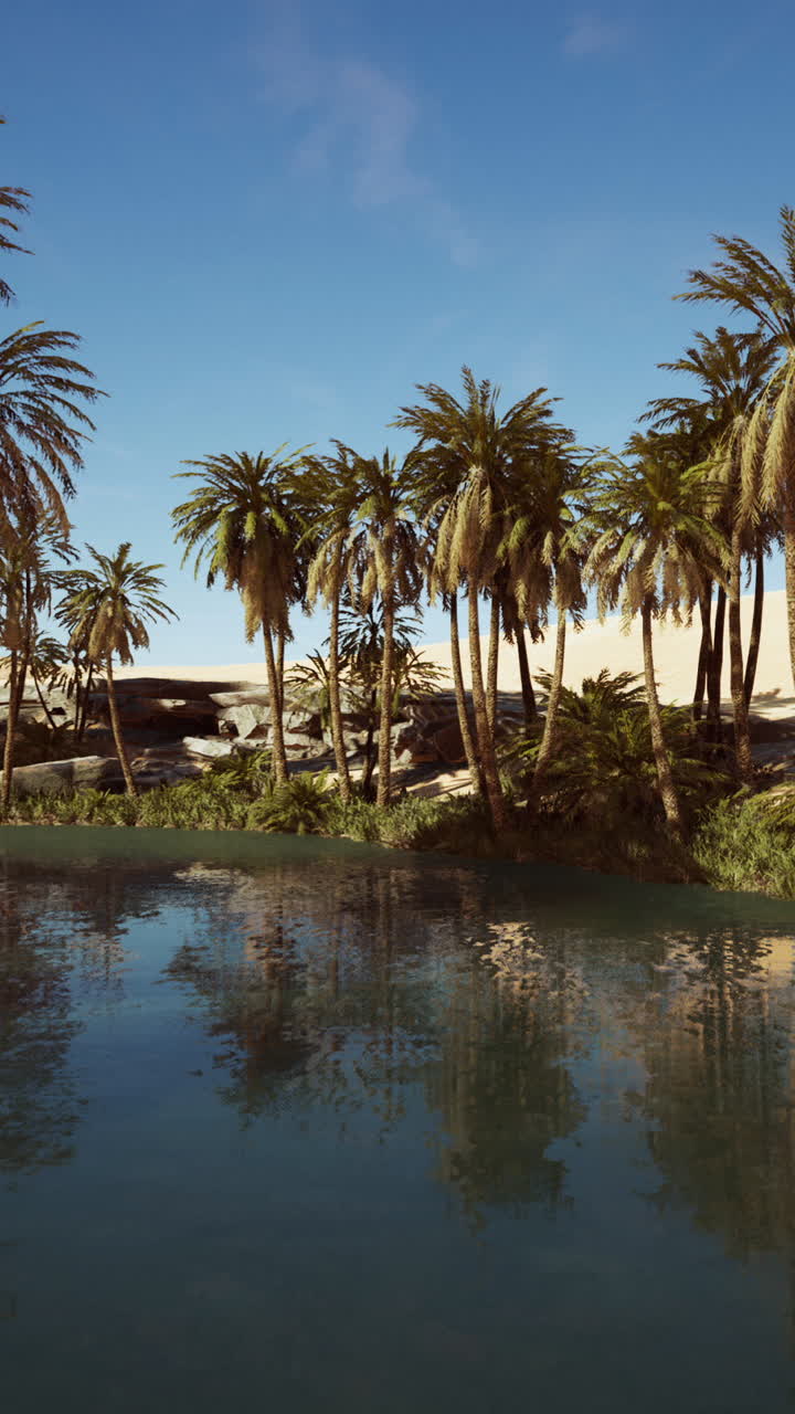 Palm Trees in a Desert Oasis