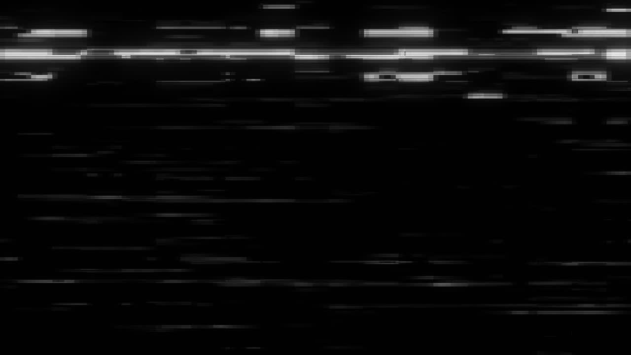 Digital pixel black and white noise glitch and vhs effect flickering clip signal interference glitch