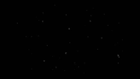 fuentes y partículas de parpadeo rápido en fondo oscuro, efecto de estilo matriz, adecuado para superposición con opción de mezcla de matte alfa