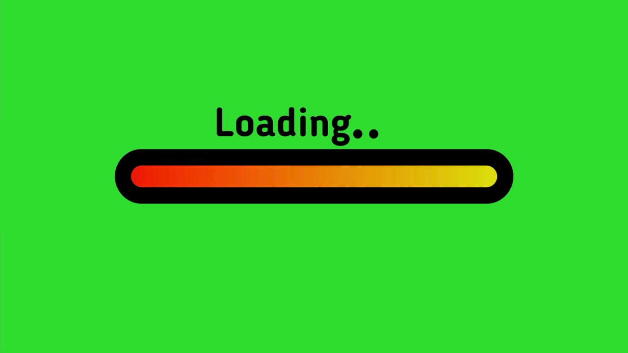 Animated Loading Progress Bar Filling Up on Green Screen