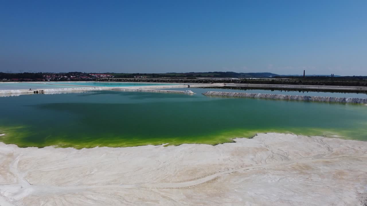 Flying into a saline, footage by drone