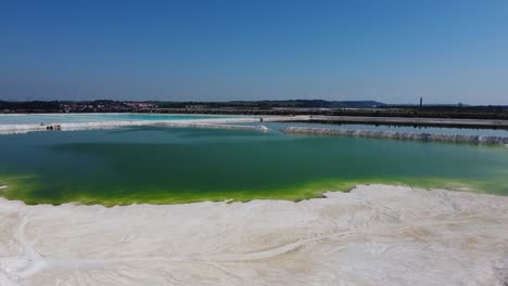 flying into a saline, footage by drone