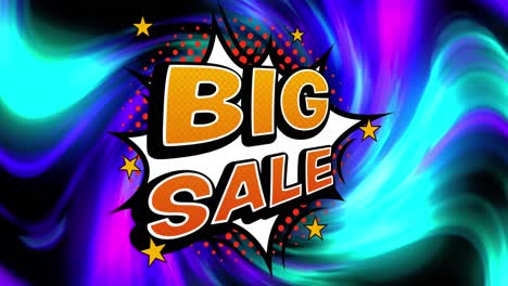 Animation-of-big-sale-with-stars-on-black-background