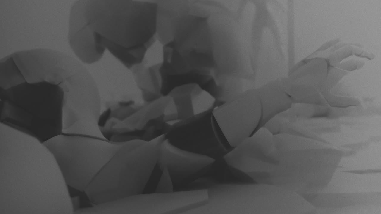 Destroyed andorids on a junkyard in xRay