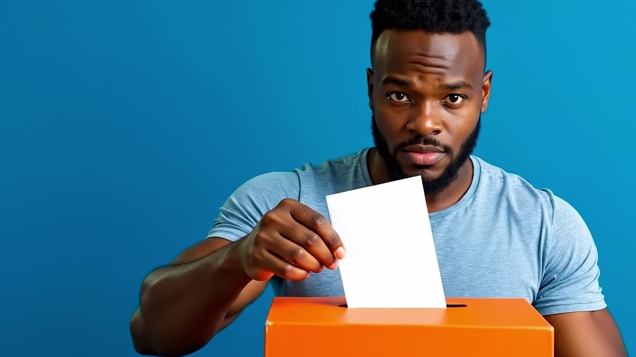 A man holding a piece of paper in his hand