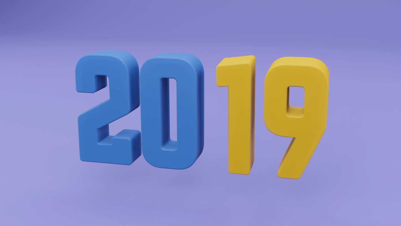 2022년 새 문자 변경 번호 year.3d 루프 애니메이션