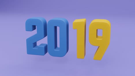 nuevo año 2022 cambio de texto número año 3d animación de bucle.
