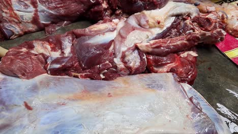 Piece-of-raw-fresh-red-beef-meat-on-the-table-with-rosemary-and-spices-shadow-of-a-hand,-close-up
Beef-Piece---Raw---Focus-Pull