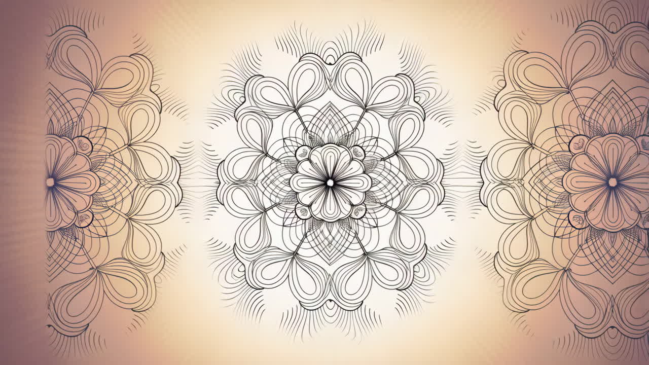Motivo mandala astratto simmetrico con elementi floreali