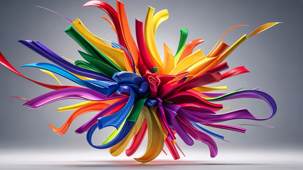 Colorful Abstract Ribbon Explosion