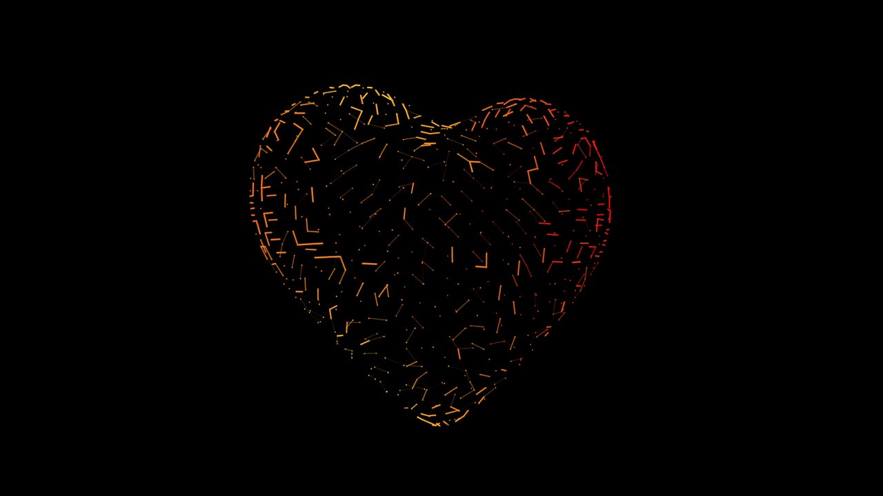 brillo brillante 3d animado de un solo corazón video de fondo de bucle para eventos o fiestas