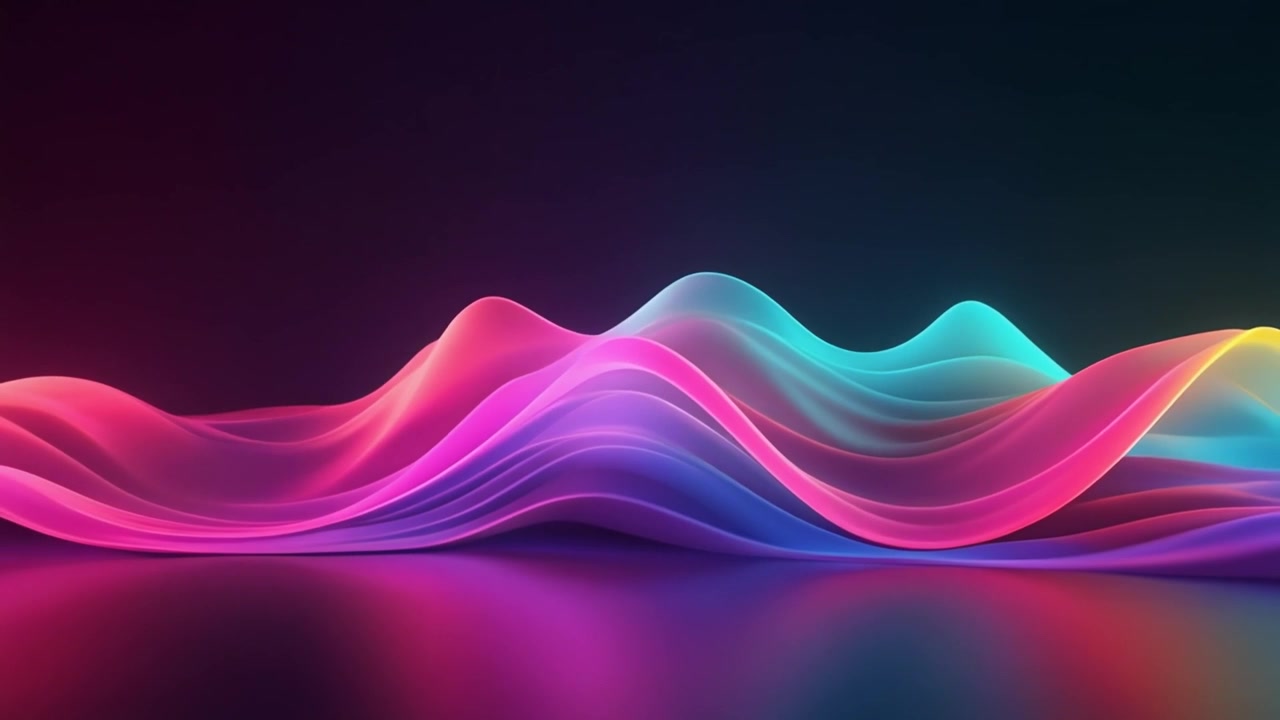 Abstract Neon Wave Motion Background with Vibrant Gradient Colors