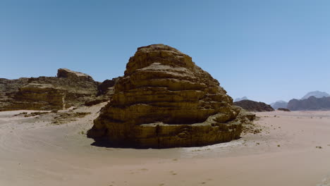 massive granite cliffs in wadi rum national park in jordan