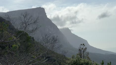 Views of Table Mountain in Cape Town from the Constantia side of the Mountain range