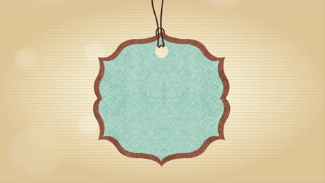 vintage teal hanging tag