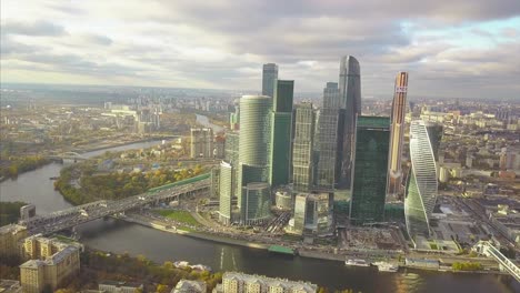 moscow cityscape aerial view