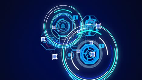 animation of scopes scanning and data processing over digital screen