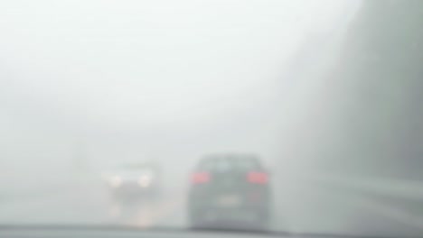 dangerous footage of fog road drive