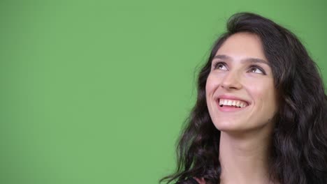 young beautiful woman thinking