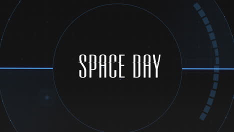 día espacial en pantalla digital con círculos hud