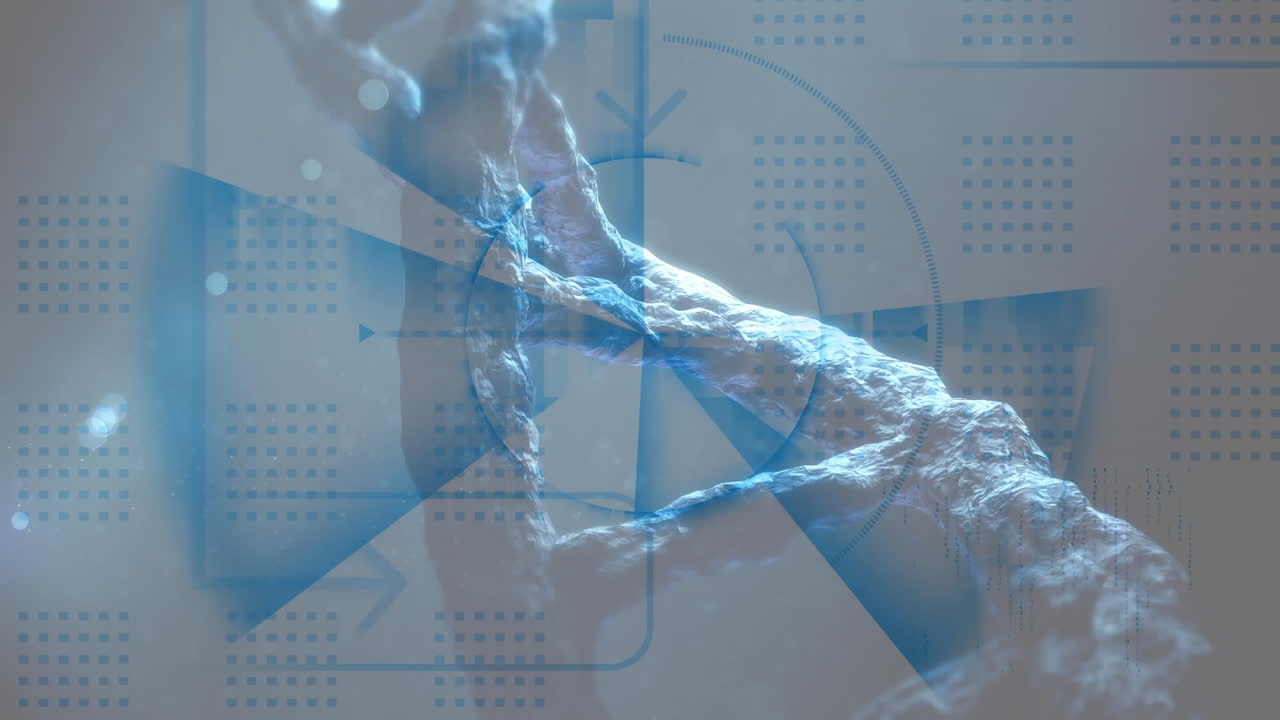 회전하는 3차원 dna 가닥의 애니메이션, 인터페이스에서 데이터 처리, 회색에서