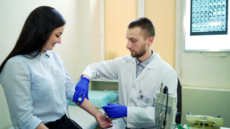 patient during medical consultation. doctor having medical appointment with patient in hospital