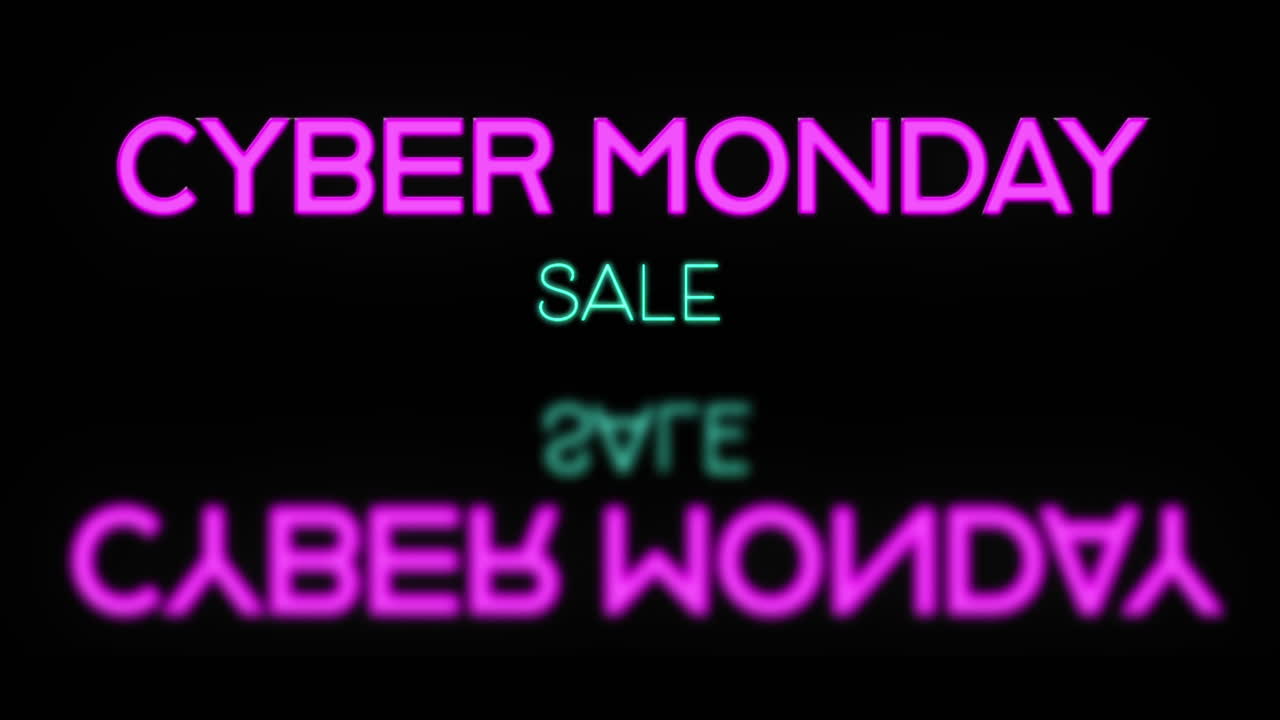 분홍색 네온 사이버 월요일 판매 텍스트가 나타납니다 4k