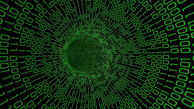 Binary numbers tunnel backdrop