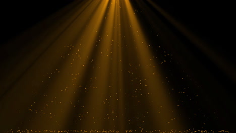 animación de confeti que cae y rayos de luz sobre un fondo negro