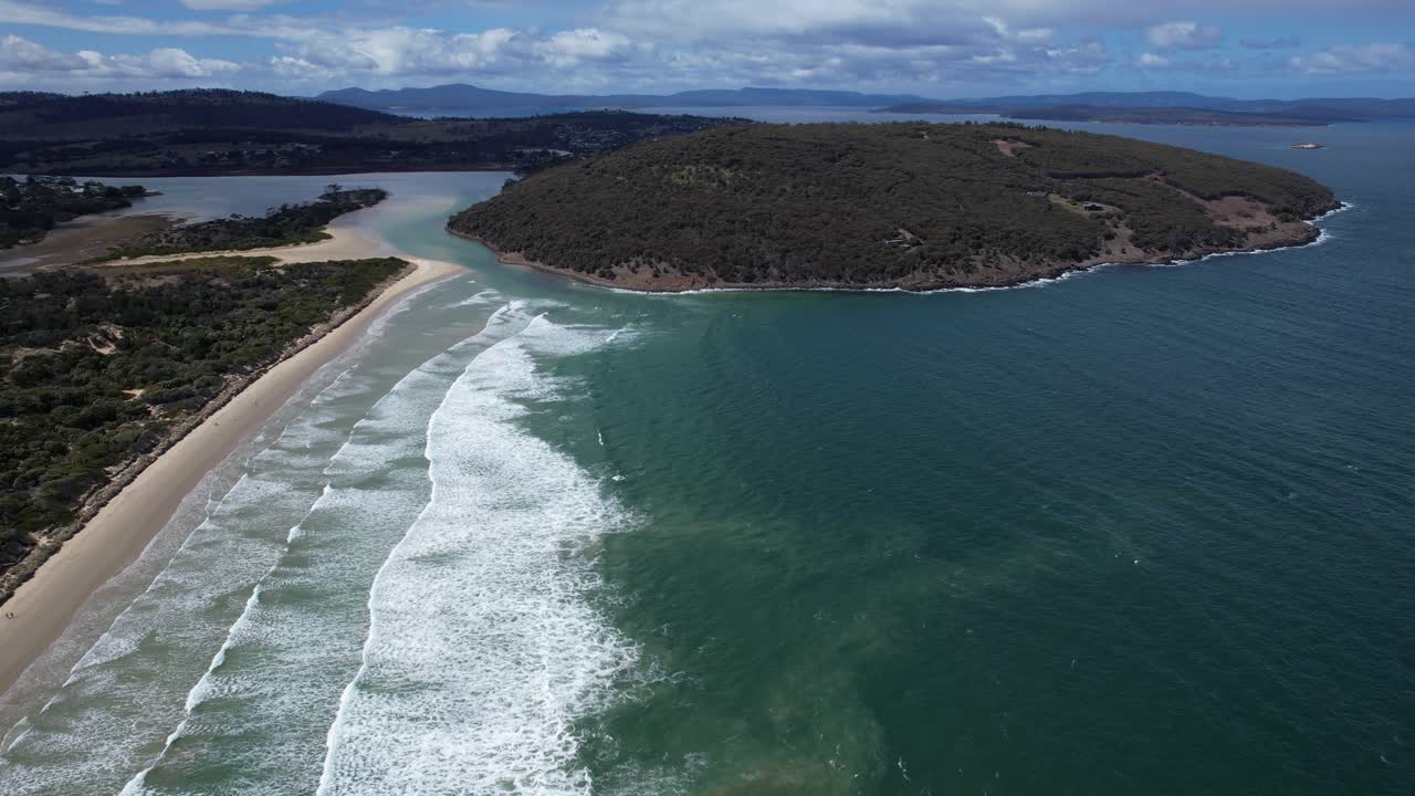 Scenery Of Carlton Beach And Nature Reserve In Tasmania, Australia - Drone Shot