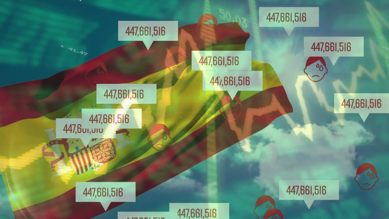 스페인의 발을 통해 데이터 처리의 애니메이션